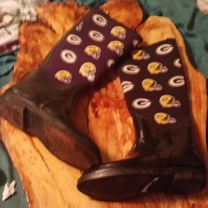 Women's size 7 Green Bay Packers high rain boots